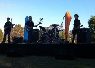 Rundown Radio takes the stage at Teens on the Green. The band, formerly known as Devil's Angels, was the first to perform.