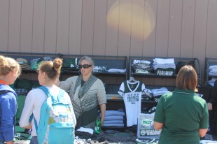 Paly Sports Boosters sells Paly clothing and gear to students on the Quad during the extended lunch.