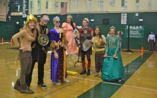 Juniors pose in their royalty costumes with ASB members Audrey DeBruine, Keri Gee and Kate Marinkovich. [Photo: Cathy Rong]