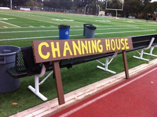 In honor of their "senior citizen" theme, seniors placed a Channing House sign in front of the senior deck during brunch, later moving it in front of their section for the rally. Photo by Paige Esterly.
