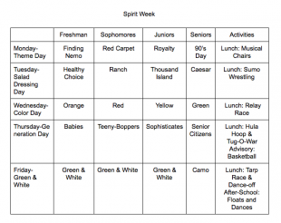 Spirit Week Preview