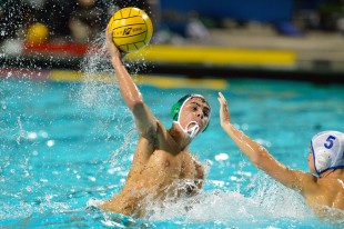 Senior Nolan Perla-Ward fires off a shot over a Los Altos player during Paly's game on Senior Night Tuesday.  Photo by Matt Ersted.