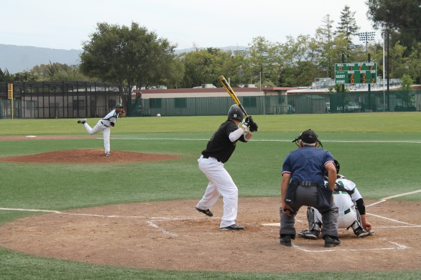 Senior Rohit Ramkumar delivers a pitch in the second inning of Wednesday's CCS first round matchup. Ramkumar allowed four runs in three innings for the Vikings, who went on to beat the Wildcats 12-4.