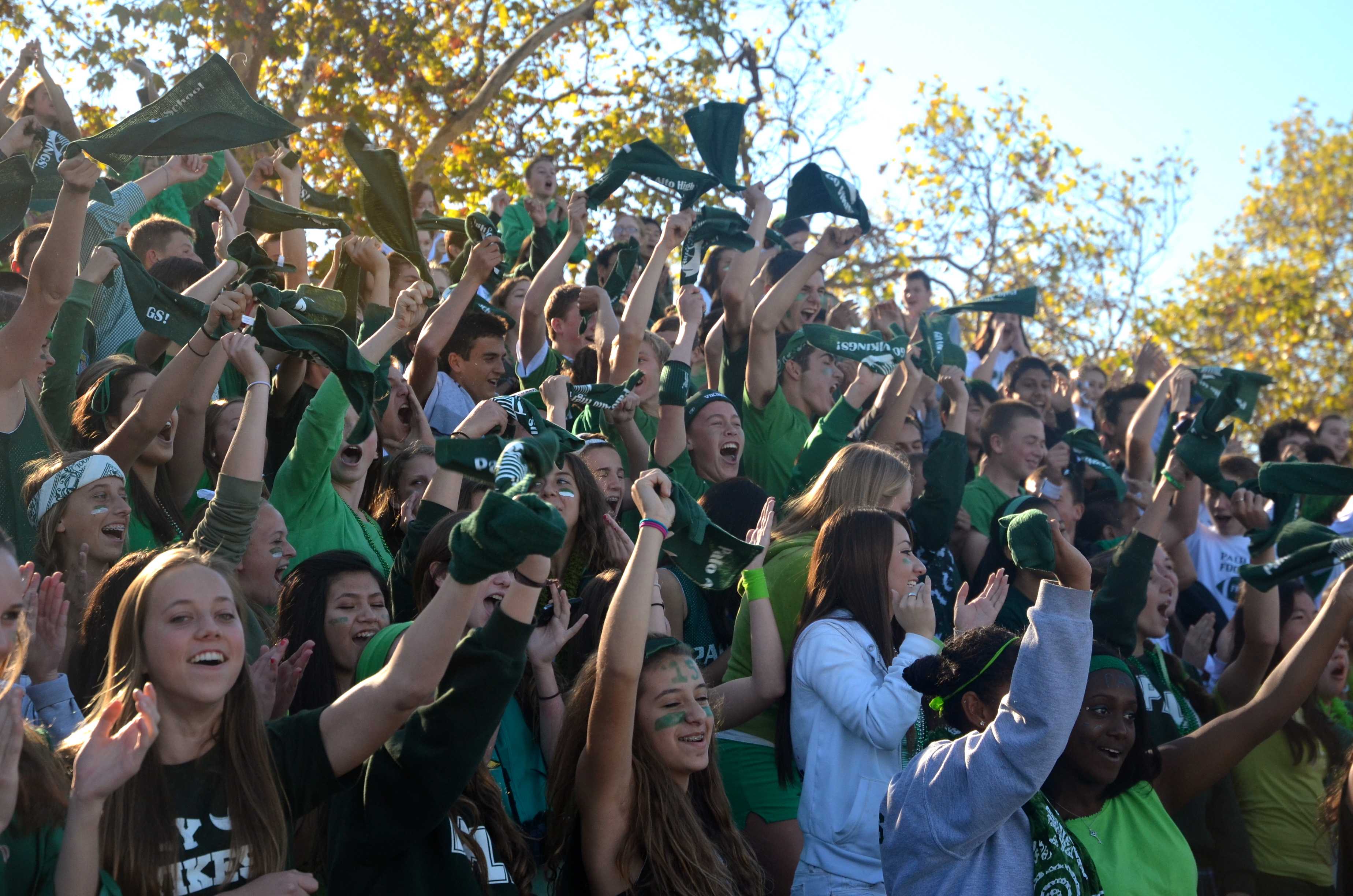 The Class of 2015 cheers on their peers during the sophomore spirit dance. [Photo: Cathy Rong]