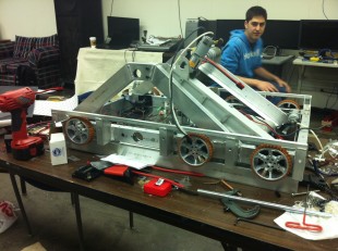 As of Thursday, Feb. 14 Paly's robot is almost completely constructed. Once finished, it will have to compete against other high schools' robots to shoot frisbees into slots. 