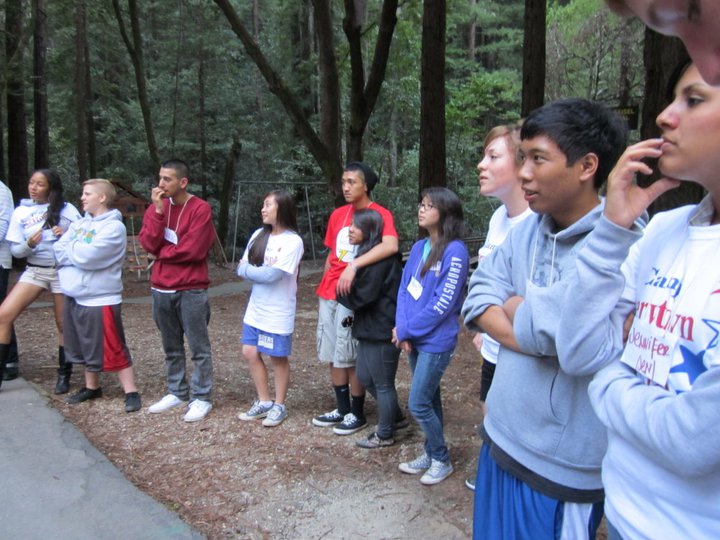 Students from Independence High School participate in a privilege awareness exercise during a Camp Everytown session in April 2011. Photo by Jenny Nguyen.