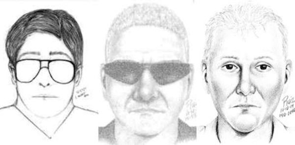 Three different sketches drawn by the Palo Alto Police Department as told by three different victims. "By releasing sketches of the suspect, we hope that someone will recognize the person and give us a call with a tip," Lt. Zach Perron said. Screenshots of PAPD sketches by Amy Leung.