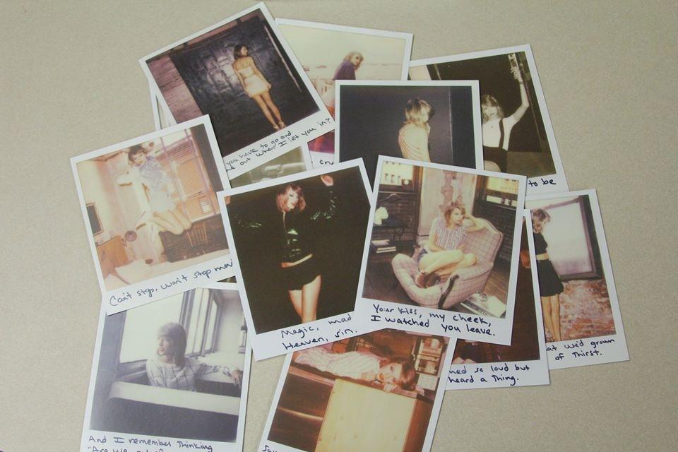The physical copy of deluxe version of Swift’s “1989”, sold exclusively at Target, comes with 13 polaroids. There are five different sets, for a total of 65 different polaroids in all. Photo by George Lu. 