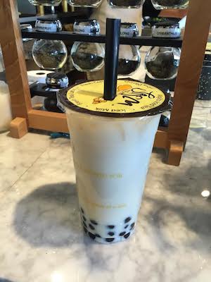 I ordered the standard jasmine pearl milk tea. It was generally too watery and the pearls were gummy, but with an excellent flavor. Photo by Alex Merkle-Raymond.