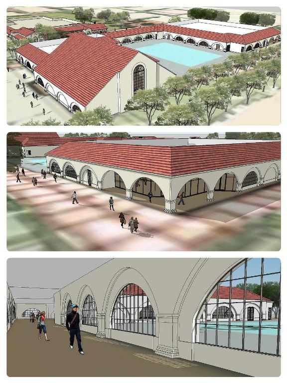 Palo Alto High School's new sports complex will feature two multi-level gyms connected by a hallway, several locker rooms, a concession stand, an athletic store, a dance and yoga room, a ticket booth and a wrestling room. "It has every possible thing an incredible sports program needs," Assistant Principal Jerry Berkson said. Screenshots by Jeanette Wong.