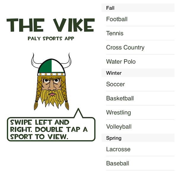 iPhone screenshots of "The Vike". “The Vike is intended for Palo Alto High School students who want to go and see their friends play,” junior Brian Tracy said. Screenshots by Daniel Li.