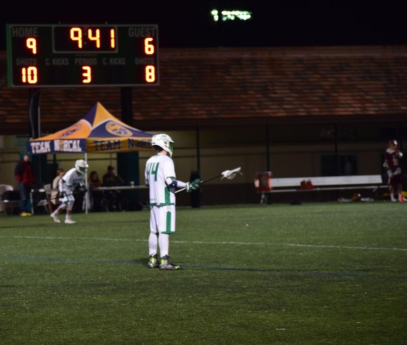 The Vikings lead Menlo 9-6 as junior defender Christian Rider watches from the half. Photo by Jackson Doerr