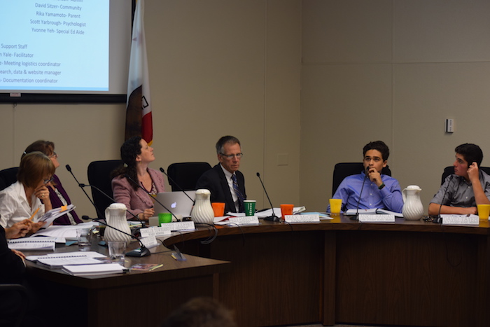The school board makes preliminary recommendations before allowing community input on the weighted GPAs. The school board voted unanimously to move towards a weighted GPA on mid year transcripts. Photo : Sid Sharma
