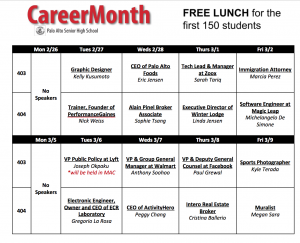 Career Month speaker series to kick off on Tuesday