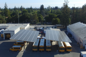 Solar panels finished in parking lot, corp. yard