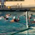 A Palo Alto High School varsity girls' water polo player takes a shot