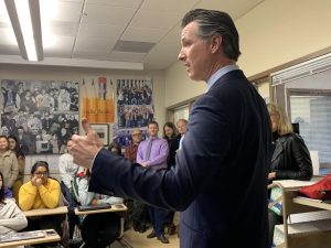 Gov. Newsom talks high-speed rail, path to politics in surprise Paly visit