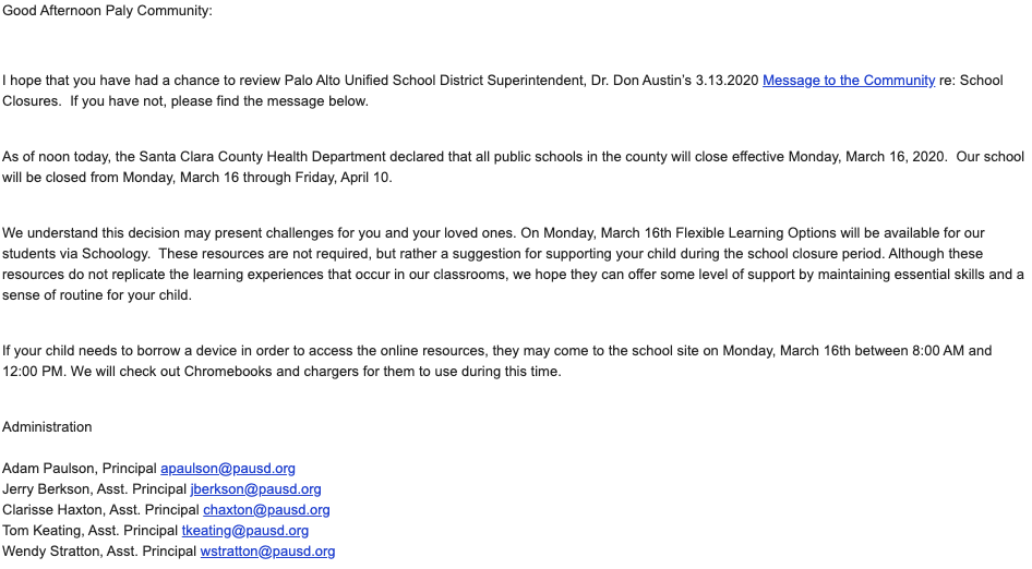 PAUSD to provide free meals, flexible learning starting Monday – The ...