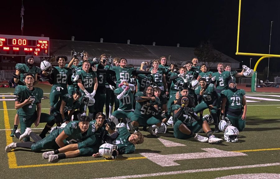 The Palo Alto High School varsity football team poses for a team photo after last Fridays win against Milpitas. Palys senior night game that was set to take place today at 7 p.m. was rescheduled to next week in the first round of the playoffs. The cancellation was caused due to a forfeit by Jefferson high school, but the junior varsity game will still take place. According to senior linebacker Luke Young, the Vikings morale is high for the upcoming tournament. We tried to keep a try to keep our spirits high even when we were losing, but it was hard to, Young said. Its definitely gotten a lot easier [after we won] and were really excited to see what we can do next week.