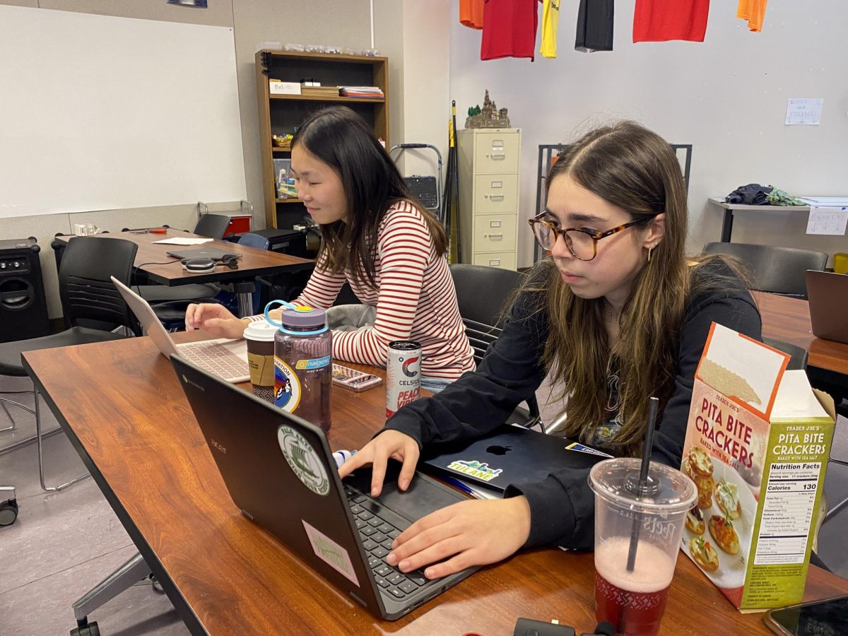 Social Commissioner Jessica Wong and Spirit Commissioner Arabella Guinle are working hard for the upcoming Winter Rally on Wednesday at Palo Alto High School. According to Guinle, the rally is a great opportunity to lift students' spirits and to help them enjoy themselves. “It really has a positive effect on the students and will contribute to our school spirit because it's always a fun time at rallies,” Guinle said.” Everyone is already very hype and the mood during rallies are always really positive.”