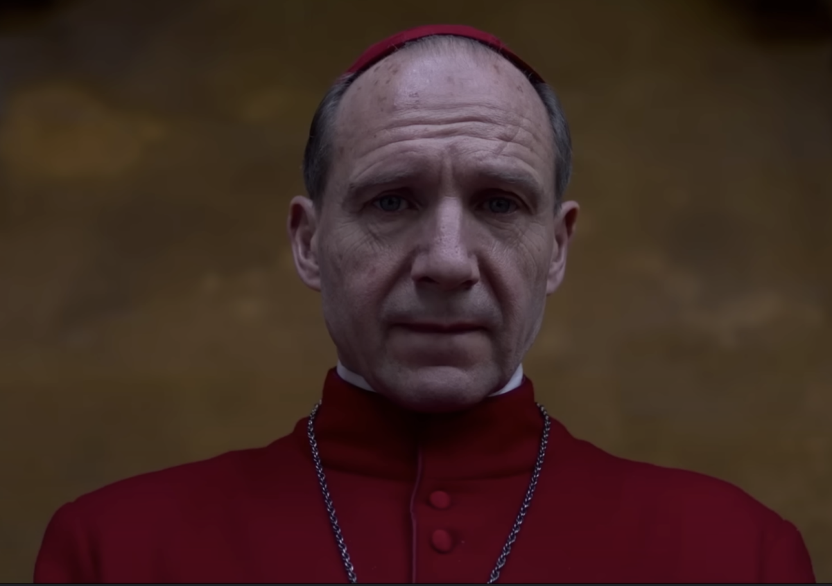 Ralph Fiennes as "Cardinal Lawrence" the Dean of the College Of Cardinals in "Conclave" which is nominated for eight awards at the 2025 Oscars. 