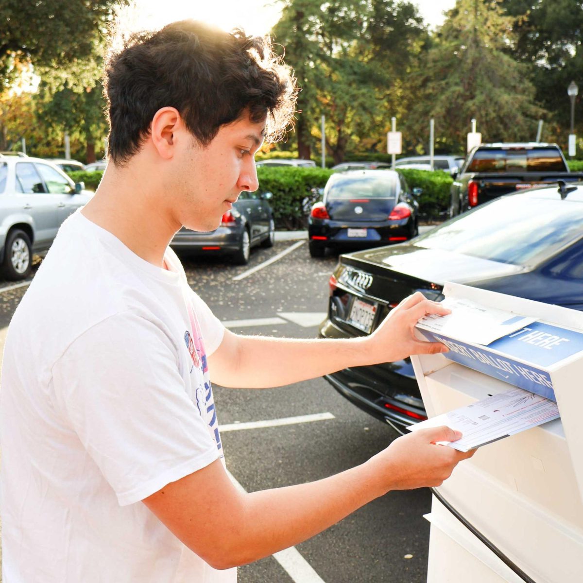 “I’ve been waiting for this moment,” Palo Alto High School senior and first-time voter Xander Yap said, as he placed his ballot in a drop box on Election Day, marking a milestone in his civic engagement.