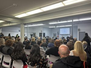 Palo Alto community members, including around 150 teachers, filled the Board of Education chambers Tuesday night at Palo Alto High School. According to Student Board Representative and Gunn High School senior Angelise Chang, students in the Gunn Student Executive Council discussed various solutions to problems they said the district had with clear and direct communication when it comes to tragedies. “In our discussion in SEC, students emphasized the need for timeliness, to avoid harmful rumors, as well as putting a face behind statements by recording videos instead of sending emails,” Chang said. “They also suggested listening sessions to allow students to influence concrete steps, including the potential of closing the Churchill crossing.”