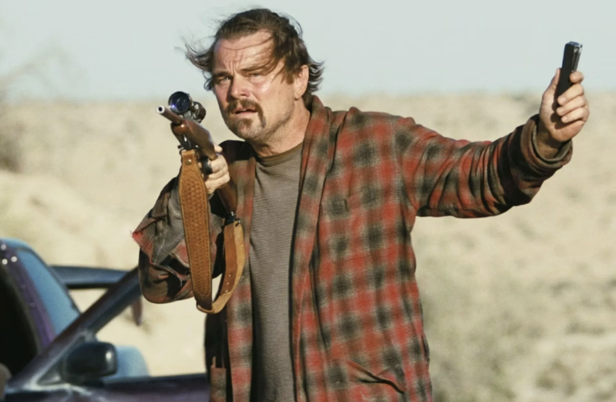 Bob Ferguson (Leonardo DiCaprio) steps out of his car in the desert near the U.S. Mexican border in director Paul Thomas Anderson's "One Battle after Another." The film commands a whopping total of 16 Academy Award nominations at the 2026 Oscars.