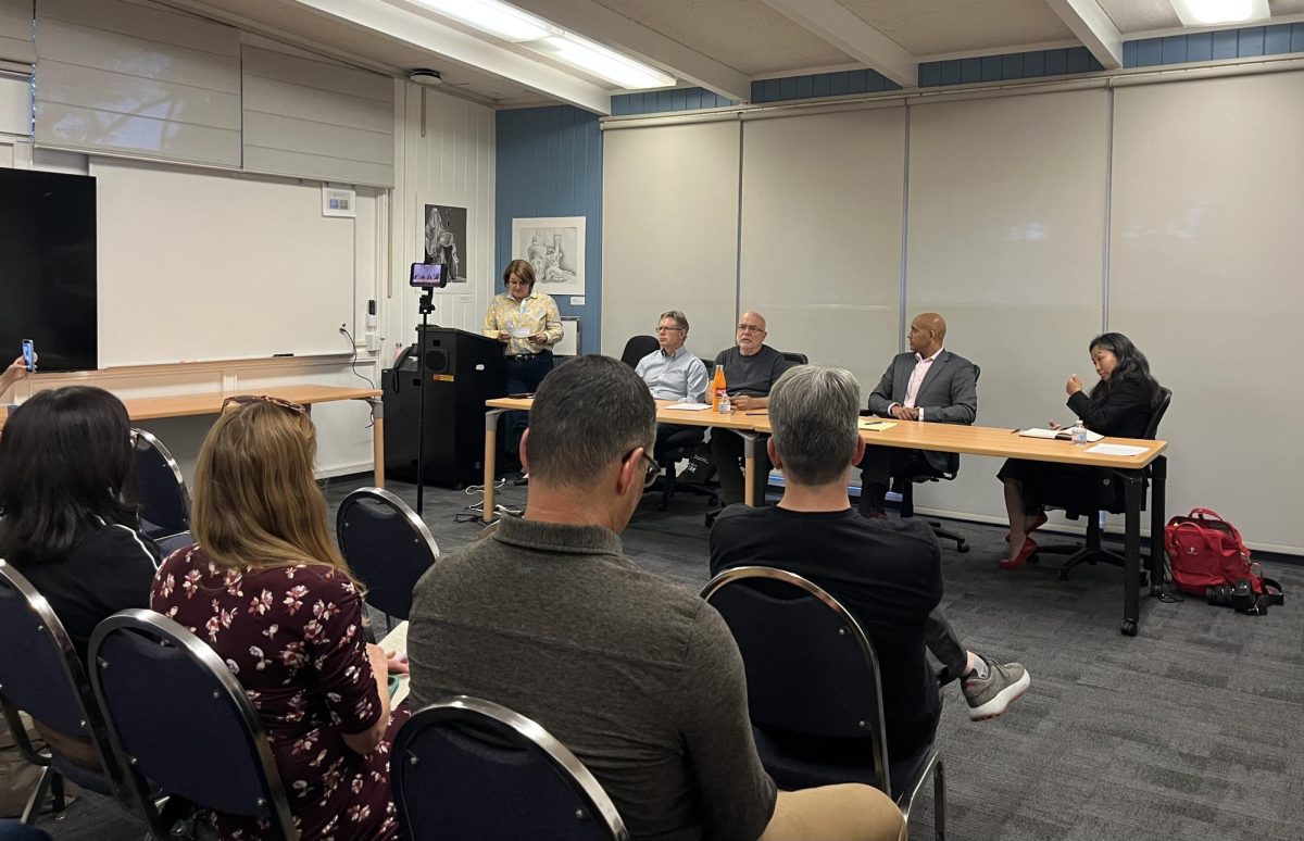 Palo Alto leaders offer contrasting perspectives on the proposed parcel tax renewal at a May 18 community debate at the district office. Speaking in opposition to Measure B, former Palo Alto Unified School District board member Ken Dauber said high reserves mitigate need for extra financial padding, and that he believes voters will step up if a need returns. “I trust the community to do what it has done for the last 25 years, which is to recognize the need when it sees it,” Dauber said.